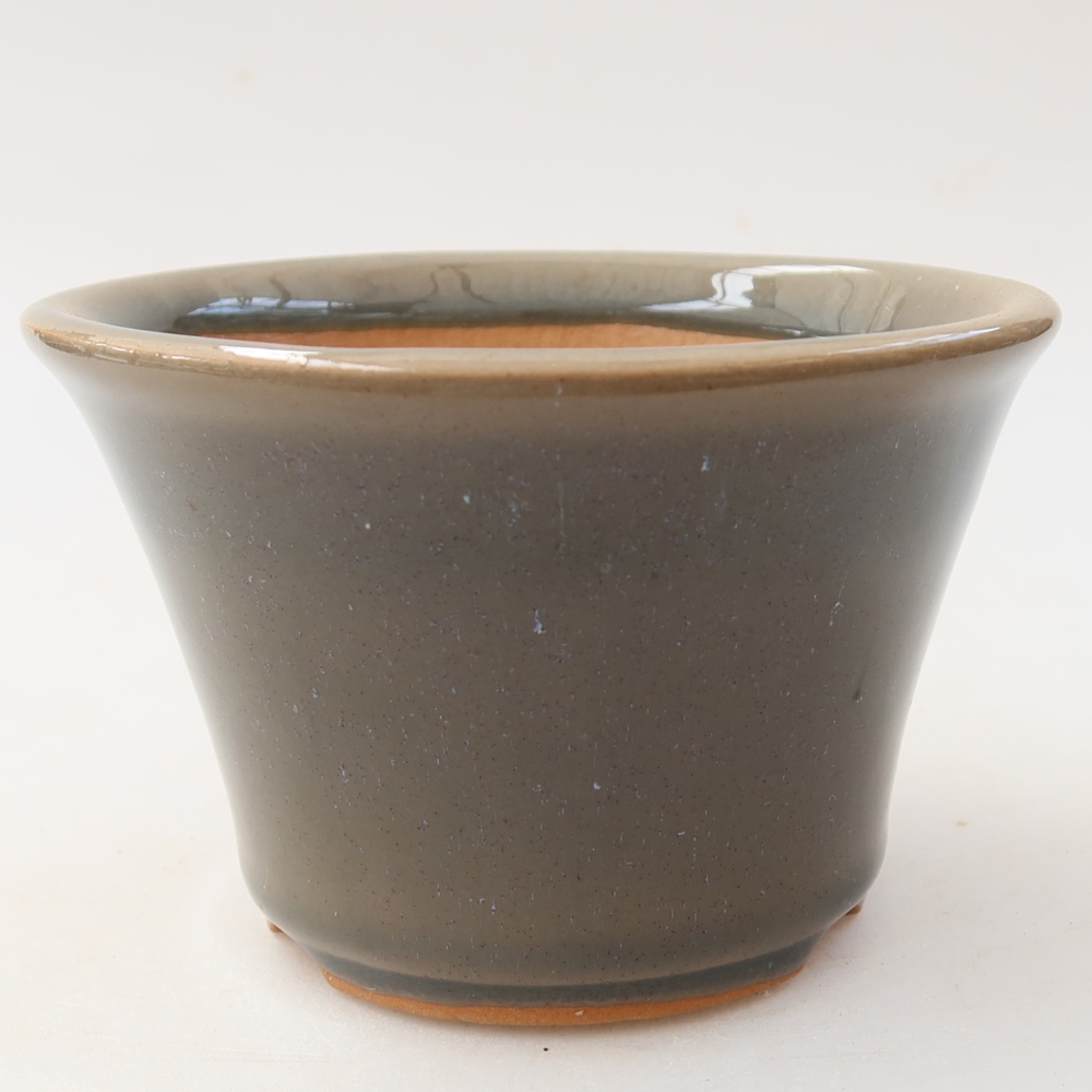 Ceramiczna miska do bonsai 11 x 11 x 7 cm, kolor szary