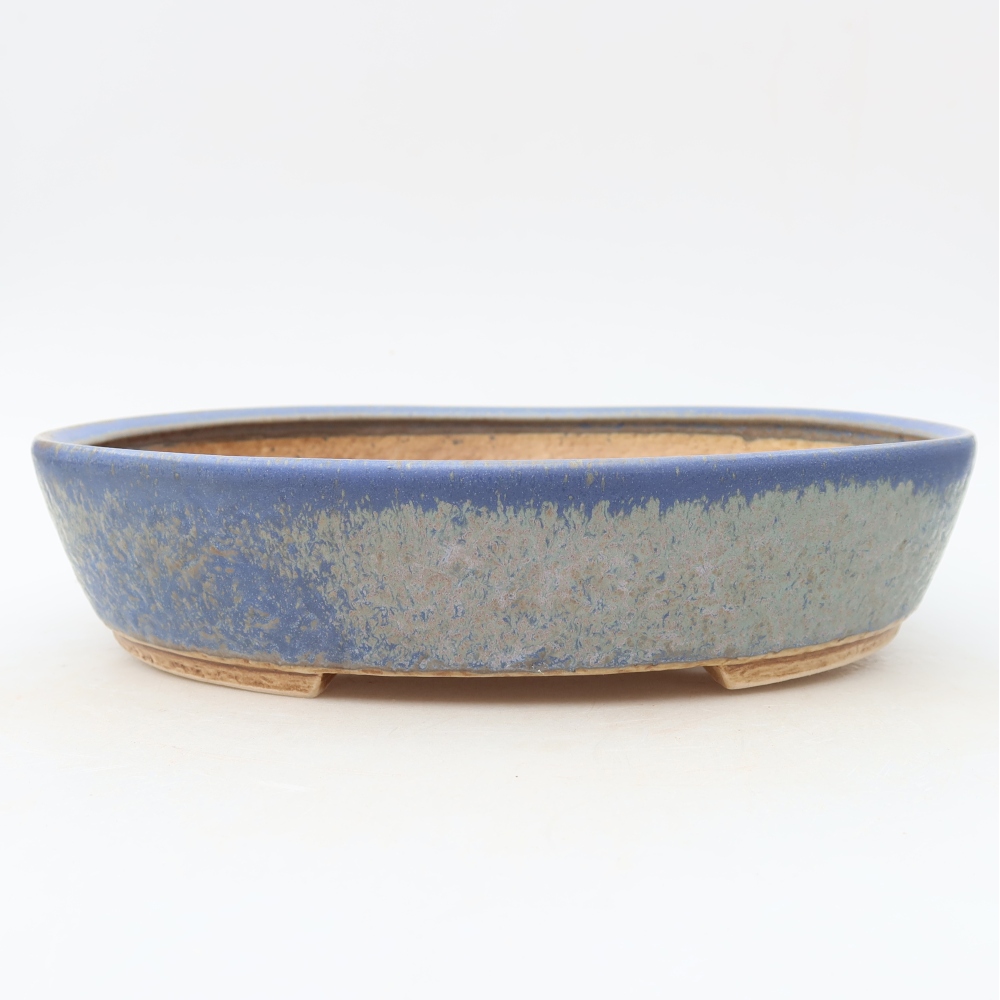 Ceramiczna miseczka do bonsai 27 x 24 x 5,5 cm, kolor niebieski