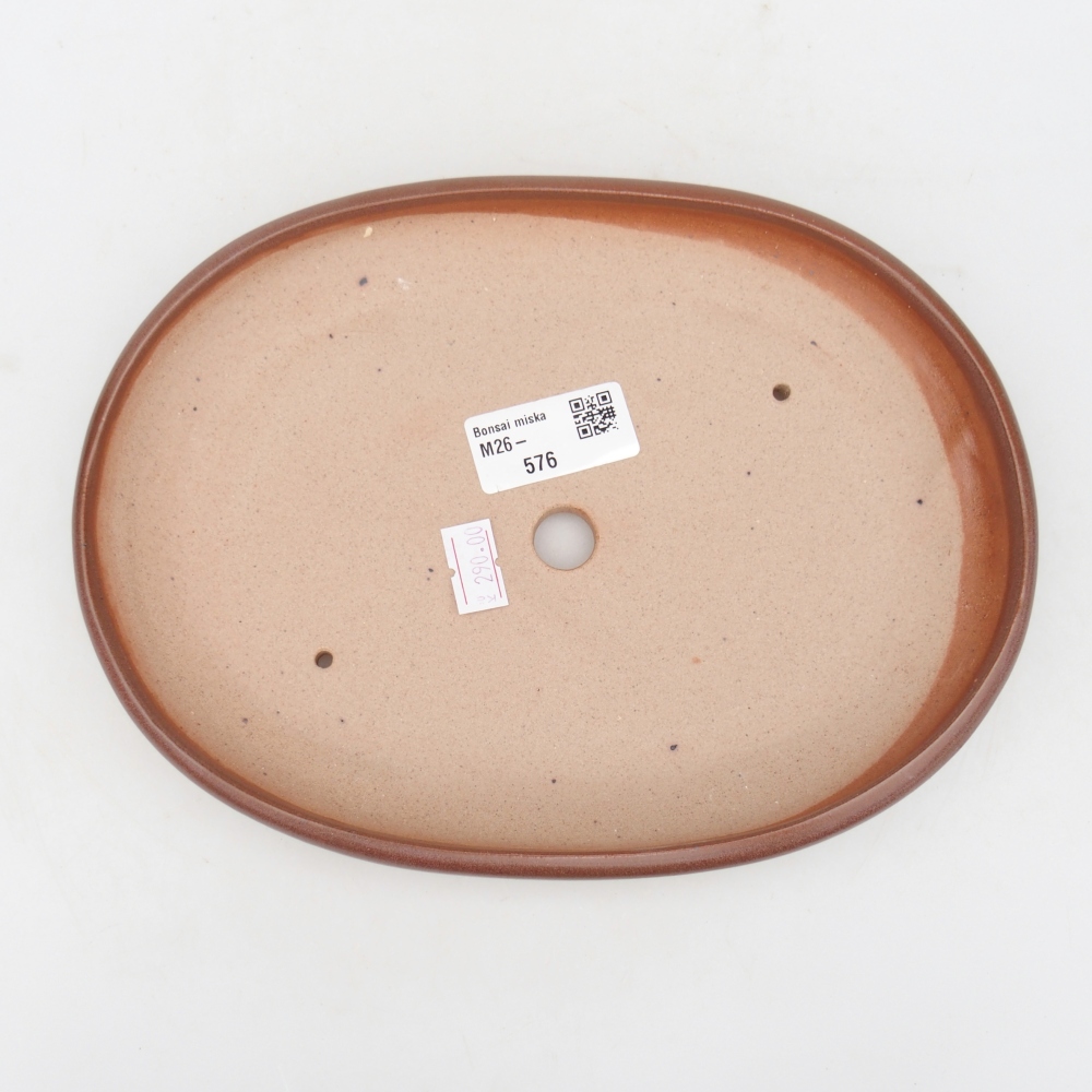 Ceramiczna miska na bonsai 22 x 17 x 3 cm, brązowa