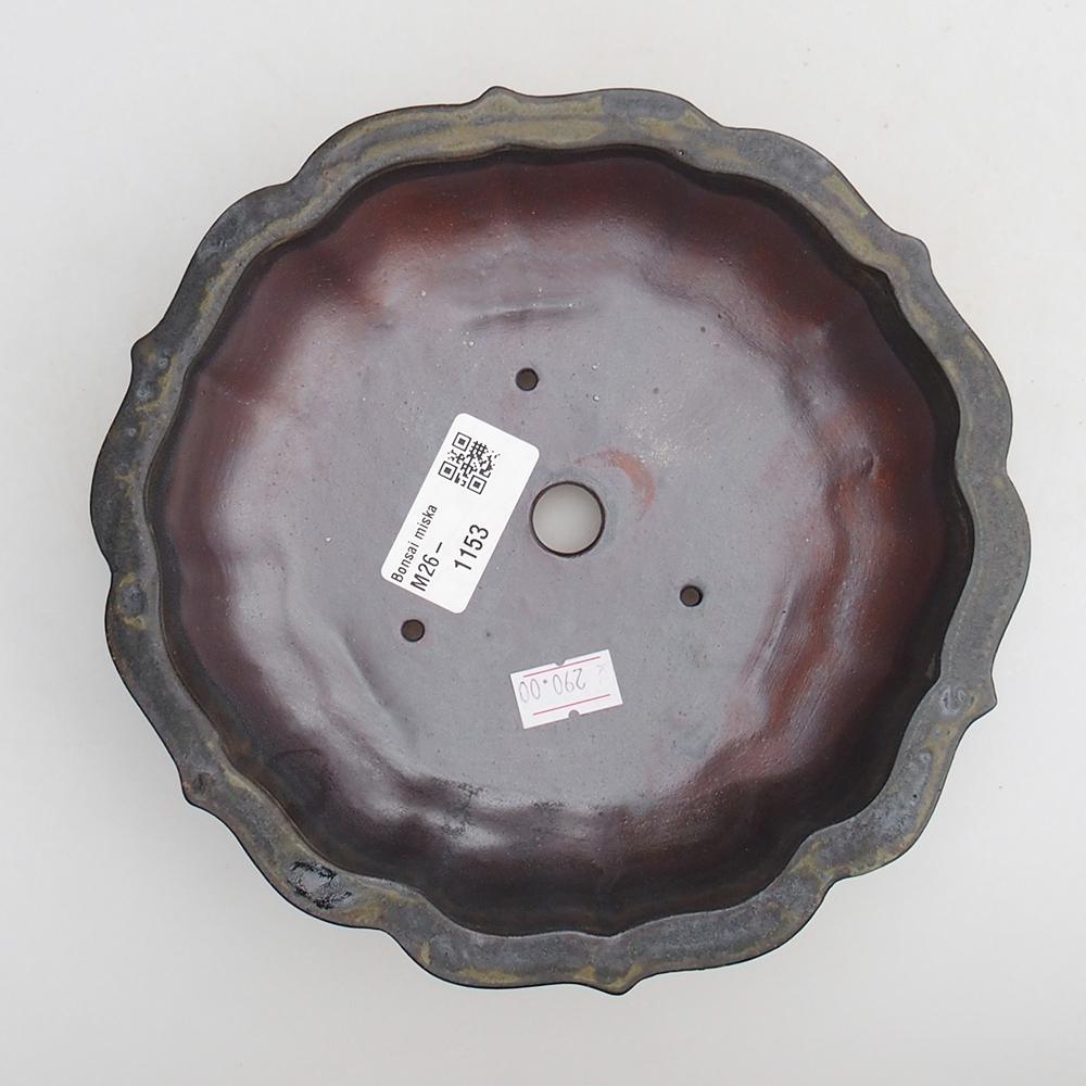 Ceramiczna miska do bonsai 18 x 18 x 4,5 cm, brązowa