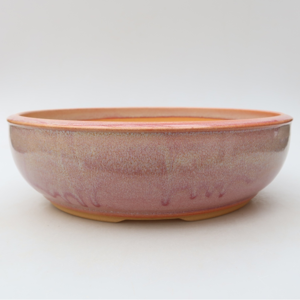 Ceramiczna miska do bonsai 26,5 x 26,5 x 7,5 cm, kolor różowy