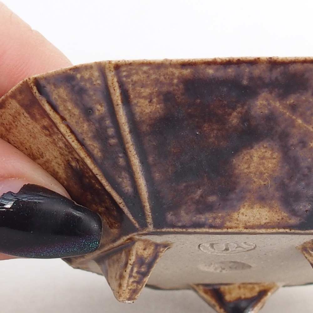 Ceramiczna miska do bonsai 8,5 x 8 x 2,5 cm, brązowa