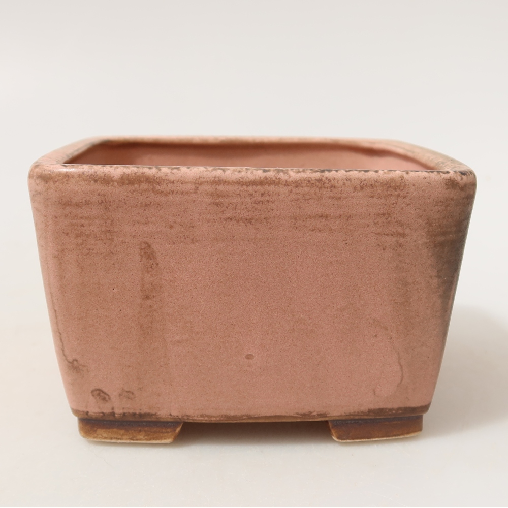 Ceramiczna miska do bonsai 10,5 x 10,5 x 7 cm, kolor różowy