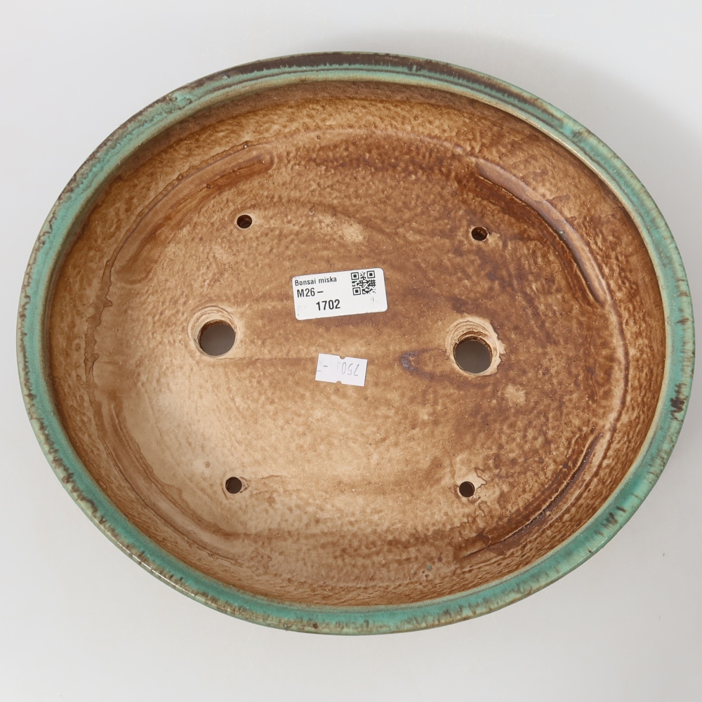 Ceramiczna miska do bonsai 26,5 x 24 x 5,5 cm, zielona