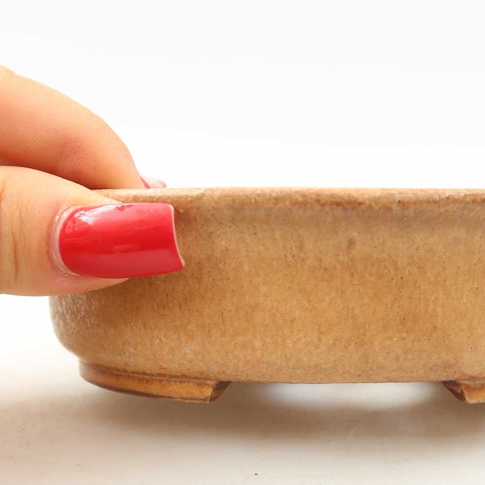 Ceramiczna miseczka do bonsai 12,5 x 11,5 x 3,5 cm, kolor różowy