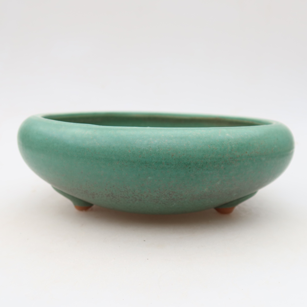 Ceramiczna miska do bonsai 20 x 20 x 7,5 cm, kolor zielony