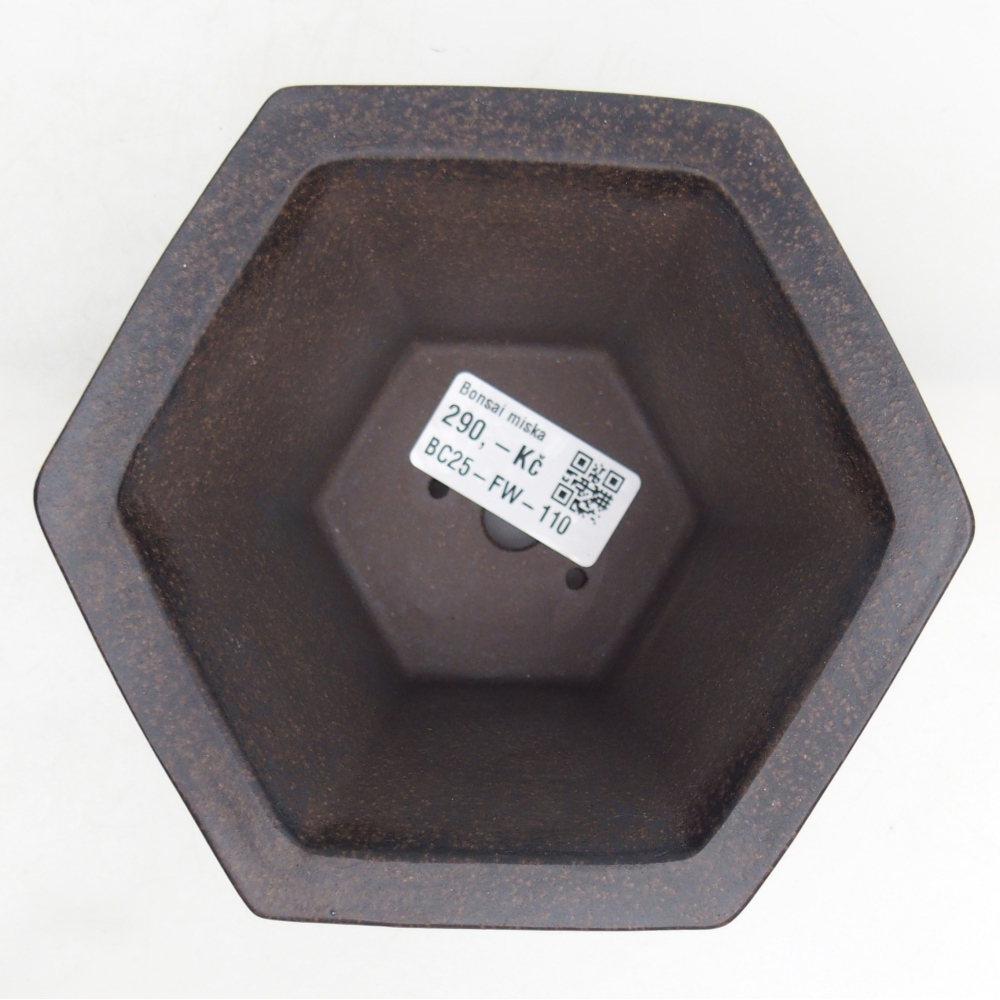 Ceramiczna miska do bonsai 13,5 x 12 x 8 cm, kolor brązowo-ochrowy