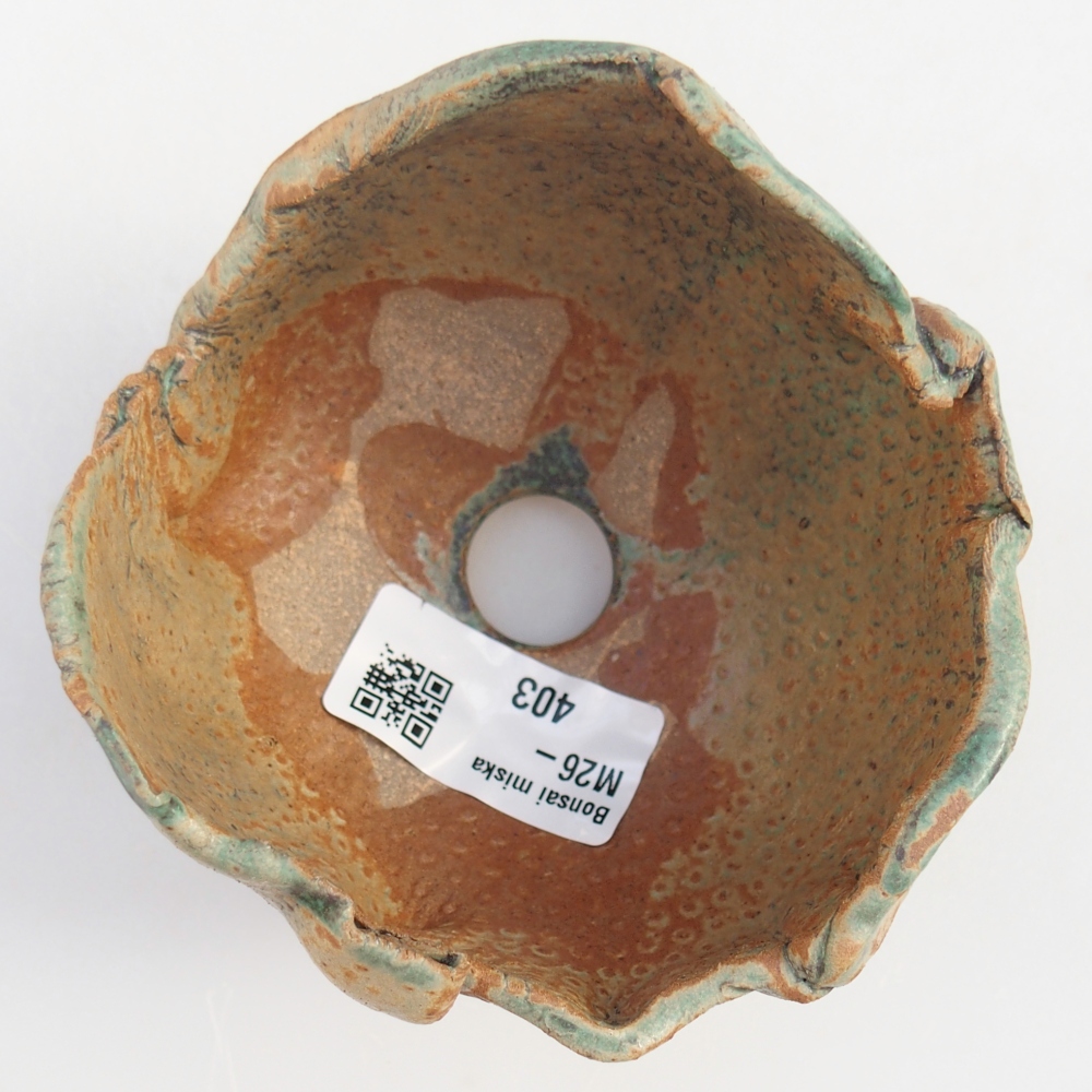 Ceramiczna muszla 9,5 x 8,5 x 7,5 cm, kolor brązowo-zielony