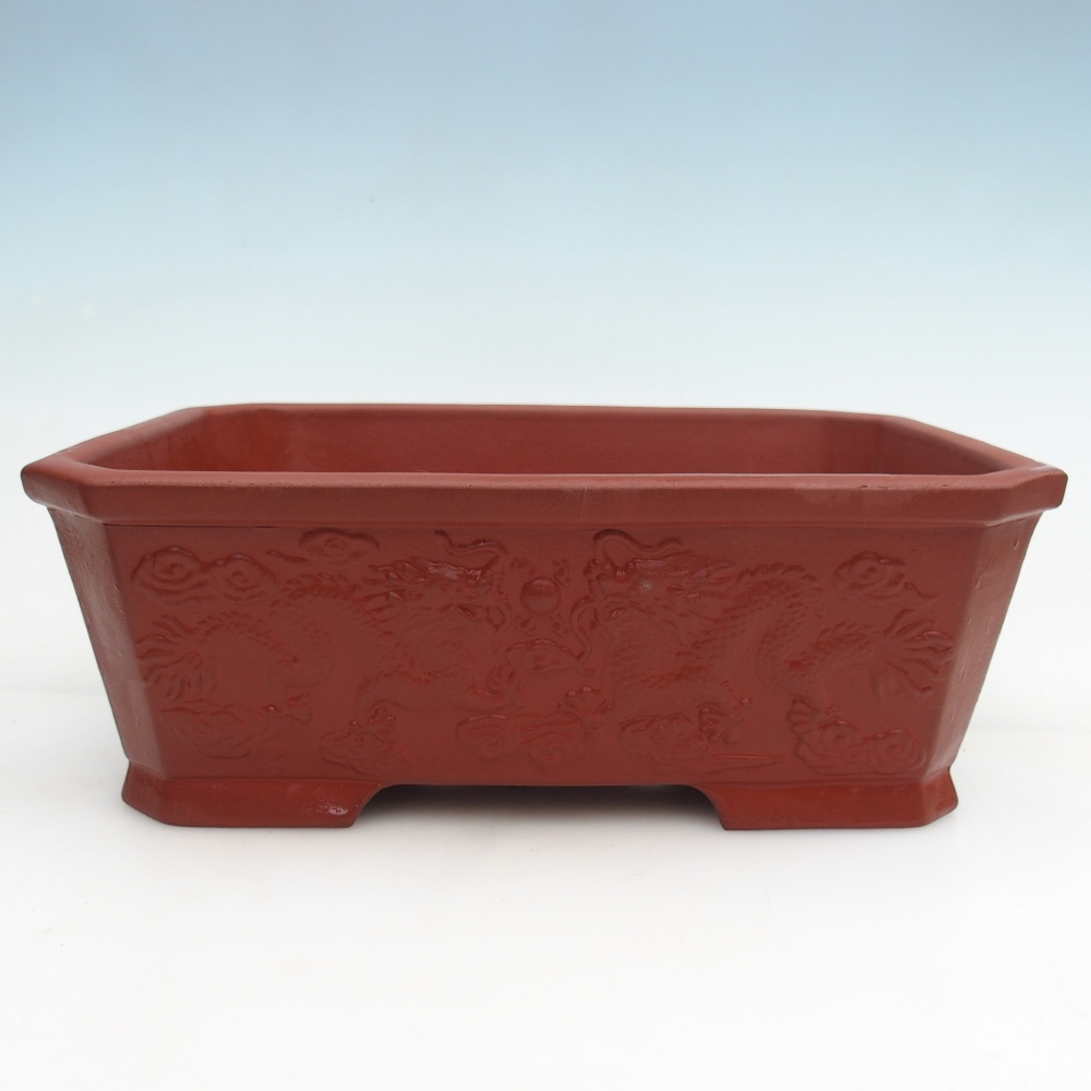 Ceramiczna misa do bonsai 32,5 x 23 x 11,5 cm, kolor ceglasty