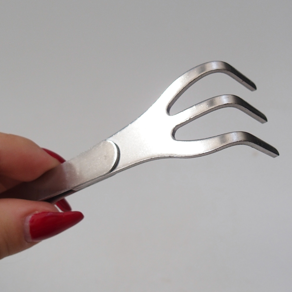 Chwytak i zakrzywiona pęseta 22 cm - stal nierdzewna