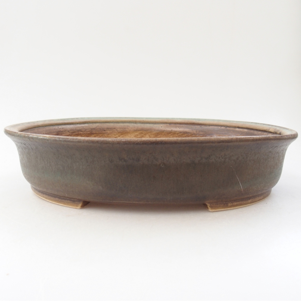 Ceramiczna miska do bonsai 26,5 x 23,5 x 5,5 cm, zielona
