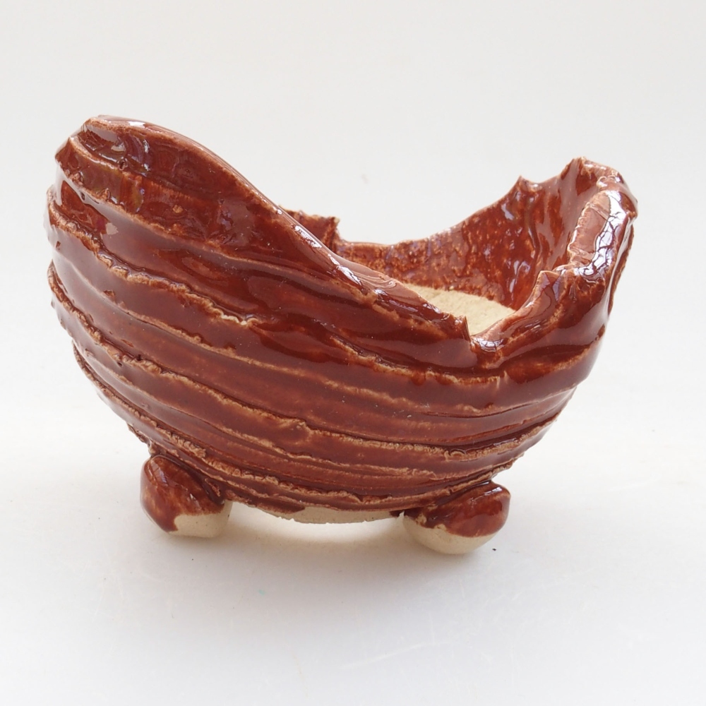 Muszla ceramiczna 7,5 x 7,5 x 6 cm, kolor brązowy