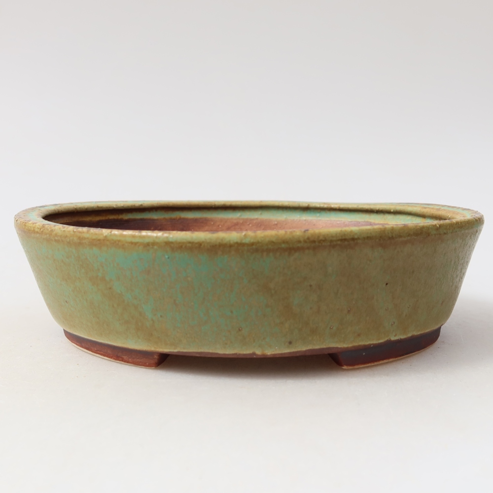 Ceramiczna miska do bonsai 15 x 14 x 4 cm, kolor zielony