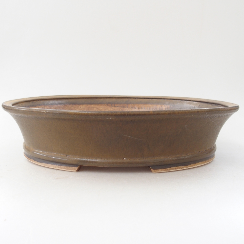 Ceramiczna miska na bonsai 27 x 24 x 6 cm, brązowa