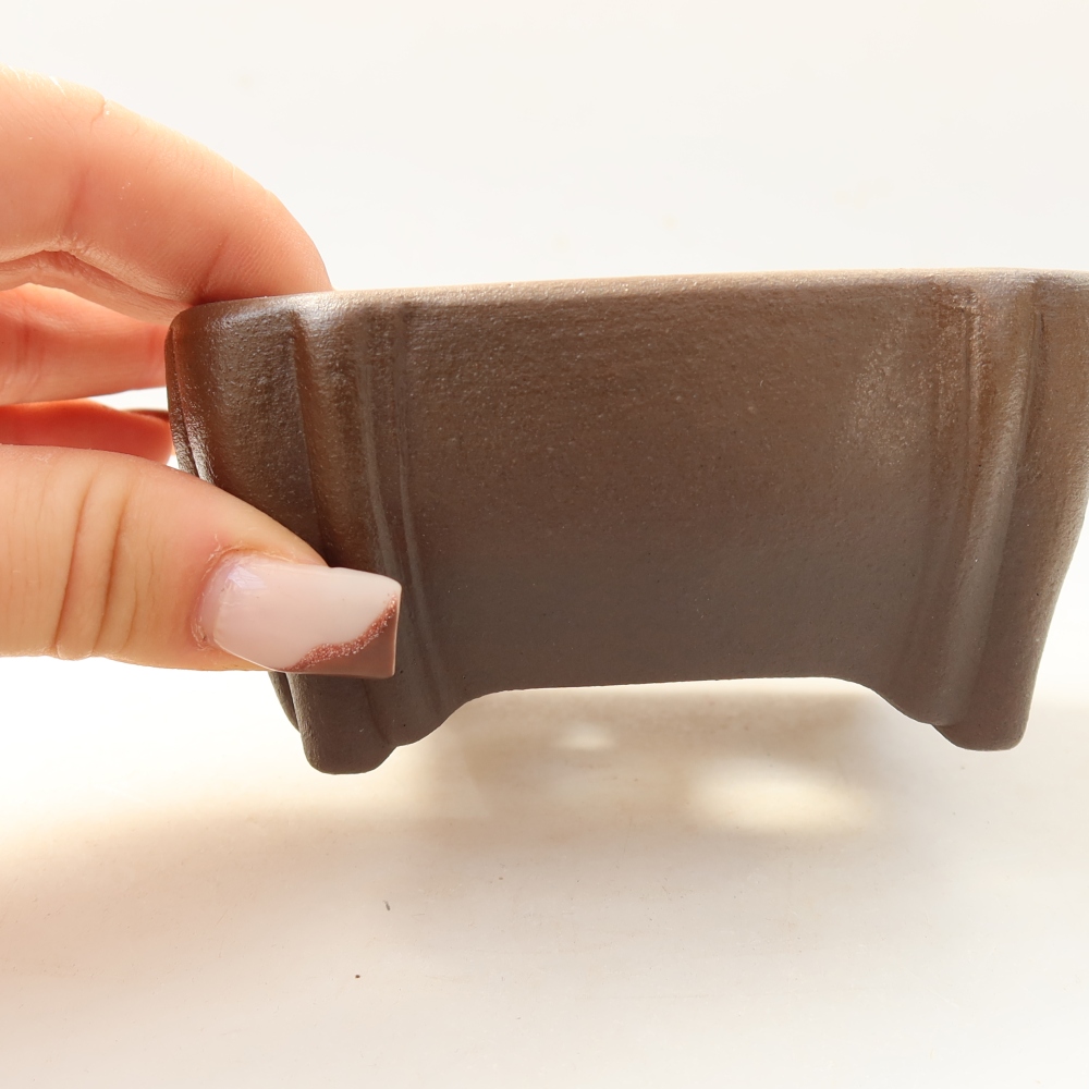 Ceramiczna miska do bonsai 10 x 10 x 5 cm, brązowa