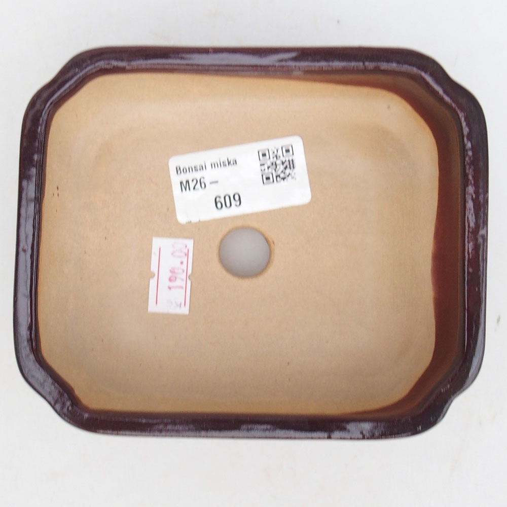 Ceramiczna miska do bonsai 12 x 10,5 x 4 cm, brązowa