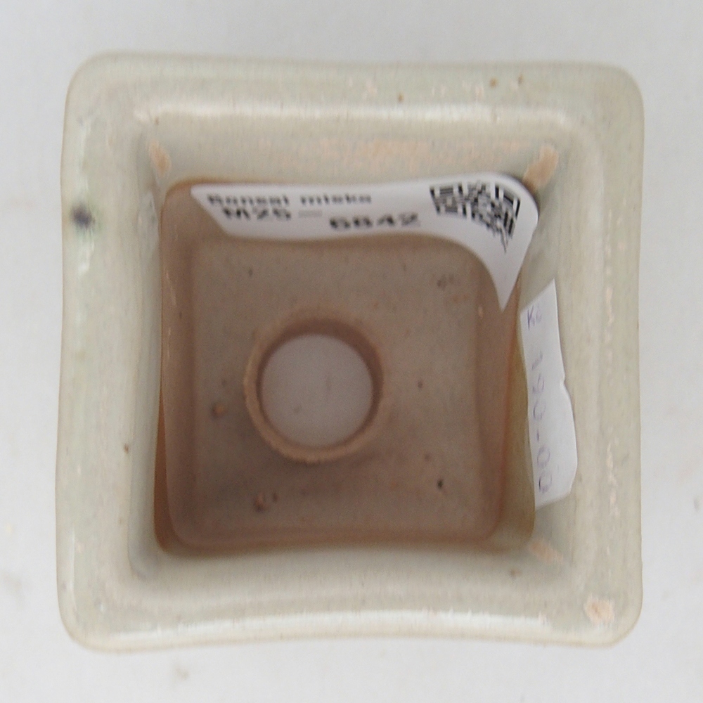 Ceramiczna miska do bonsai 5,5 x 5,5 x 5,5 cm, kolor beżowy