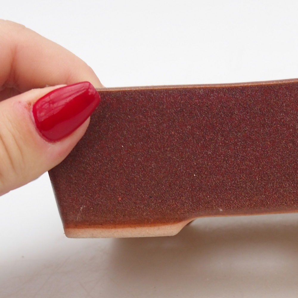 Ceramiczna miska do bonsai 11,5 x 9,5 x 6 cm, kolor bordowy