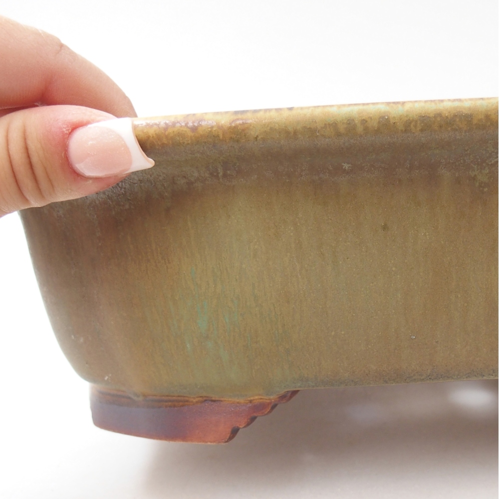 Ceramiczna miska do bonsai 25 x 21 x 8 cm, zielona