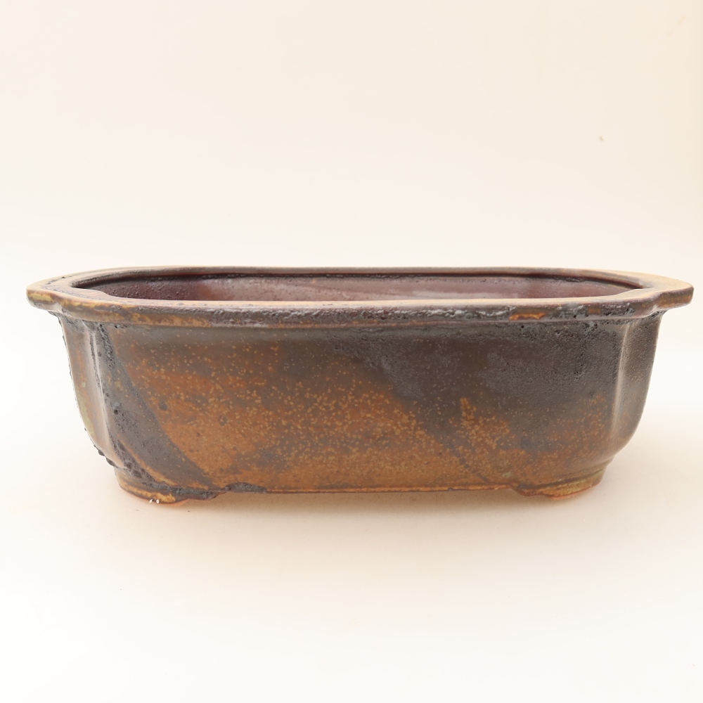 Ceramiczna miska do bonsai 24,5 x 21 x 7,5 cm, kolor brązowy