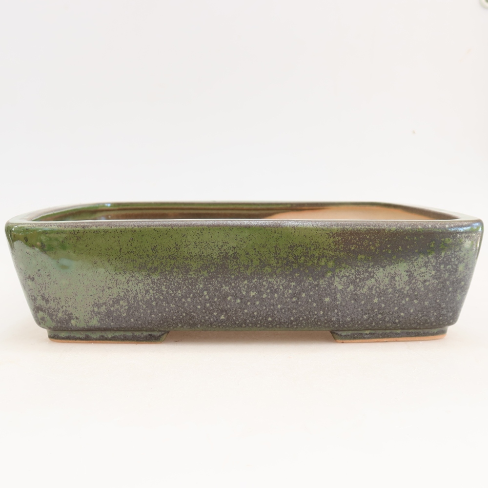 Ceramiczna miska do bonsai 26,5 x 20,5 x 7 cm, zielona