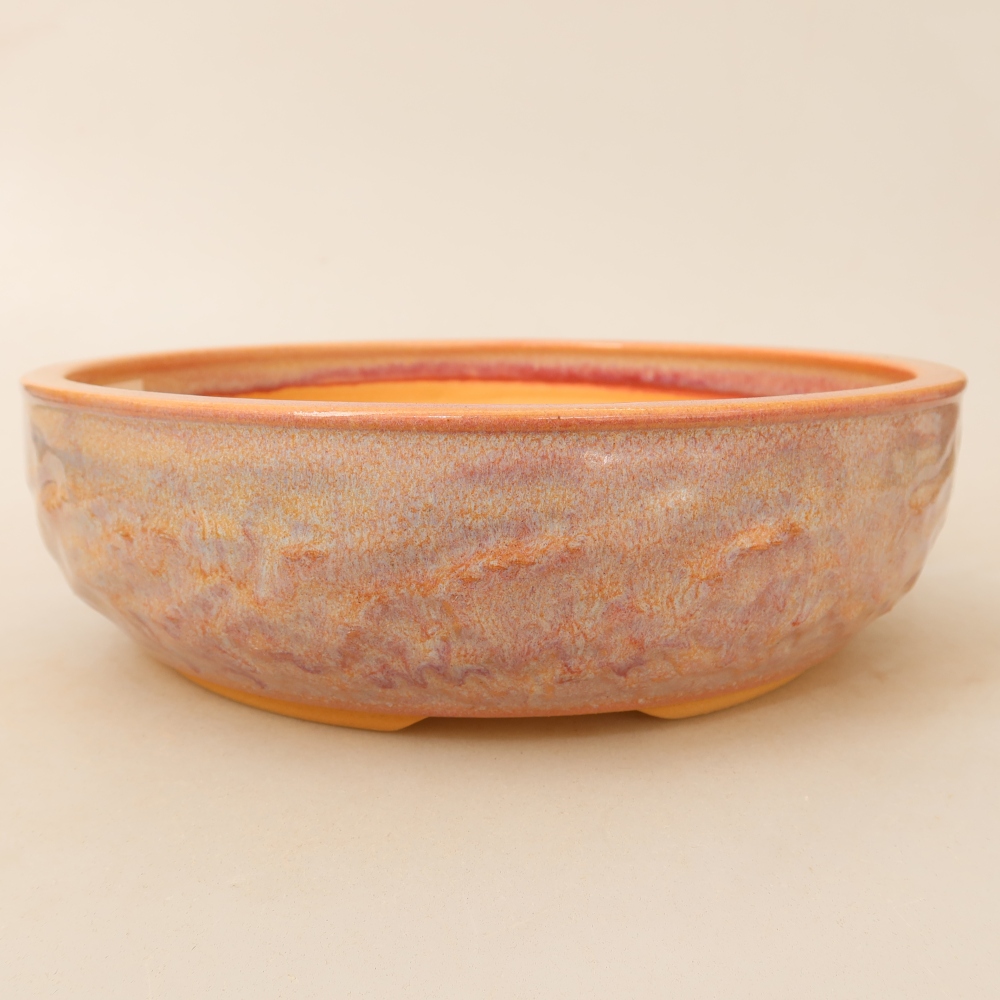 Ceramiczna miska do bonsai 22,5 x 22,5 x 7 cm, kolor różowy