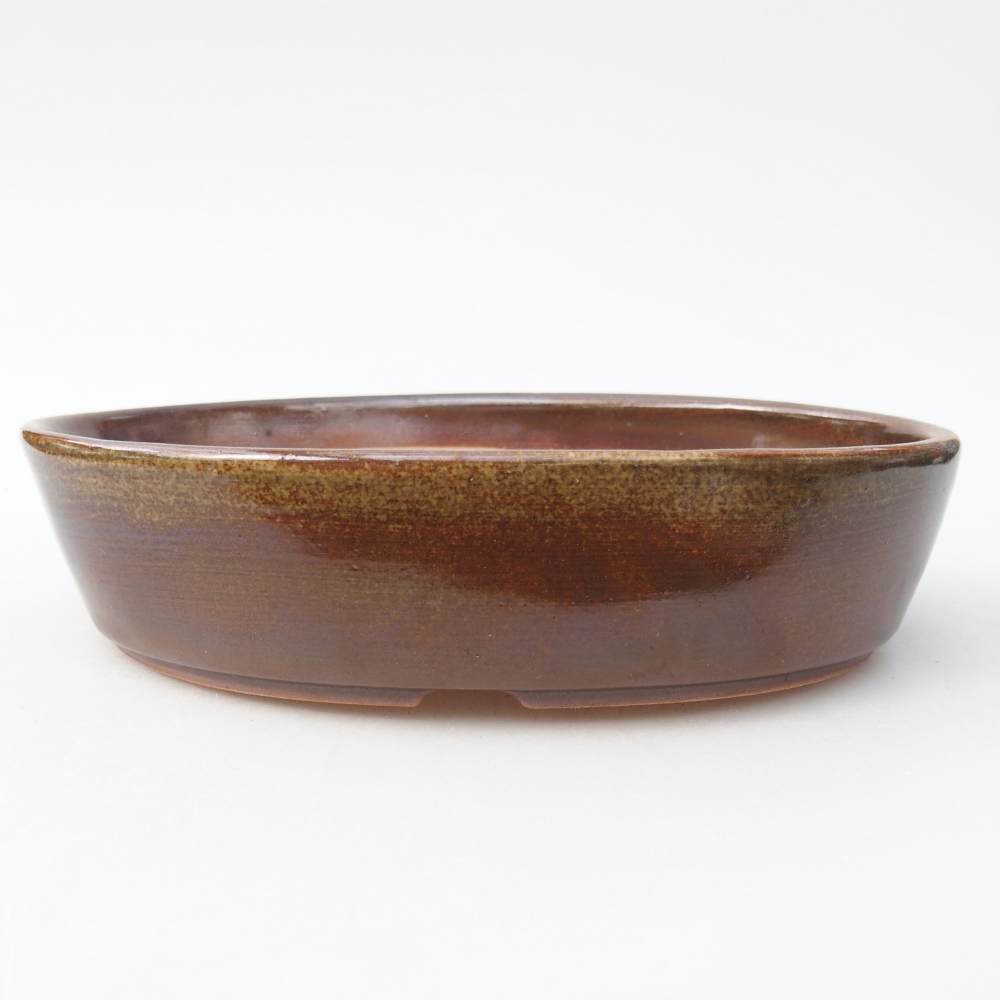 Ceramiczna miska do bonsai 18,5 x 13,5 x 4,5 cm, brązowa