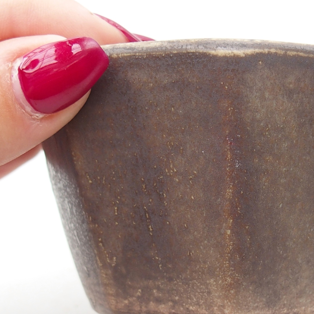 Ceramiczna miska do bonsai 8,5 x 8,5 x 6 cm, kolor brązowy