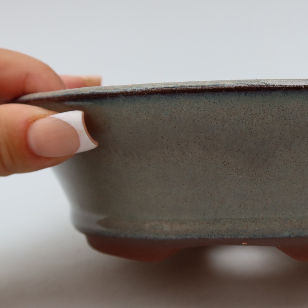 Ceramiczna miska do bonsai 17,5 x 17,5 x 5 cm, szara