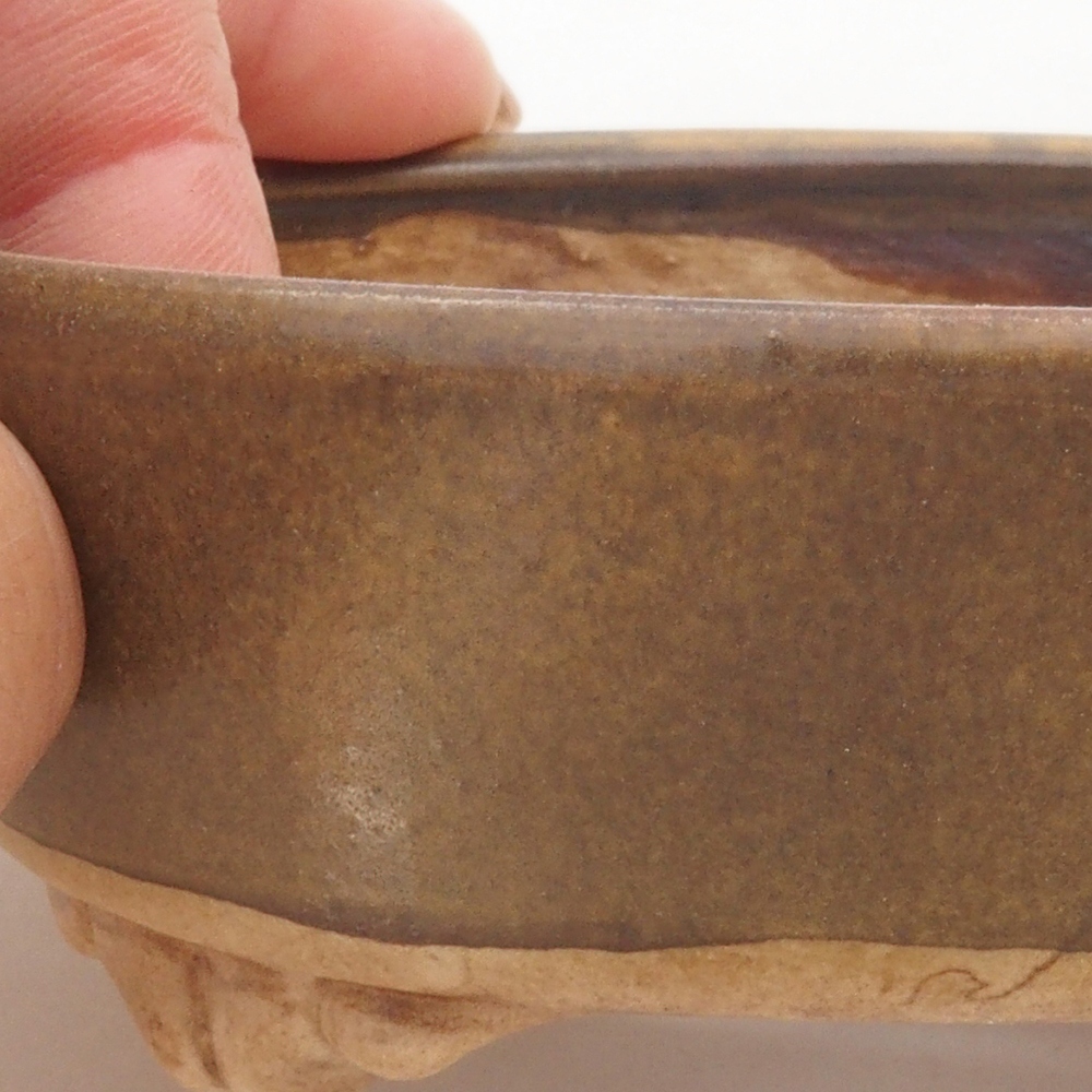 Ceramiczna miska do bonsai 9 x 8 x 3,5 cm, kolor brązowy
