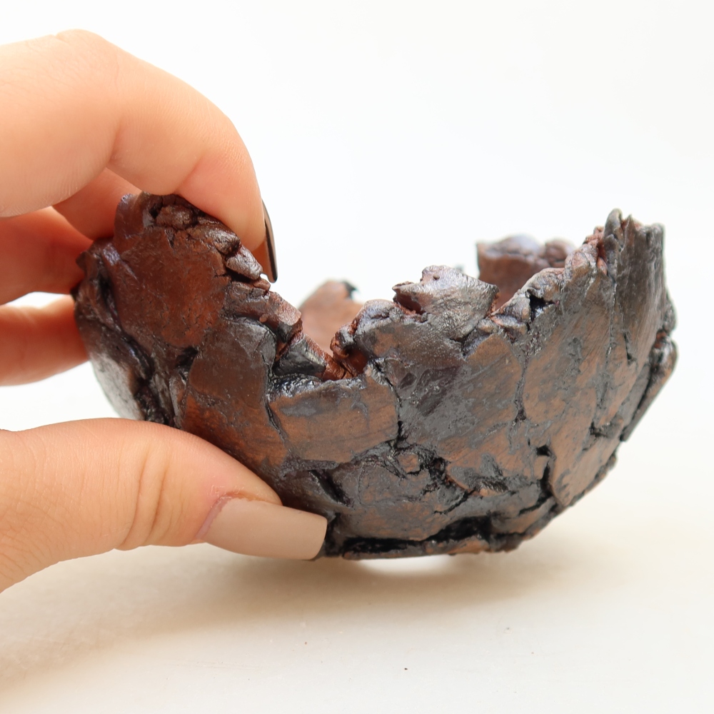 Ceramiczna skorupa 11 x 11 x 7 cm, kolor brązowy