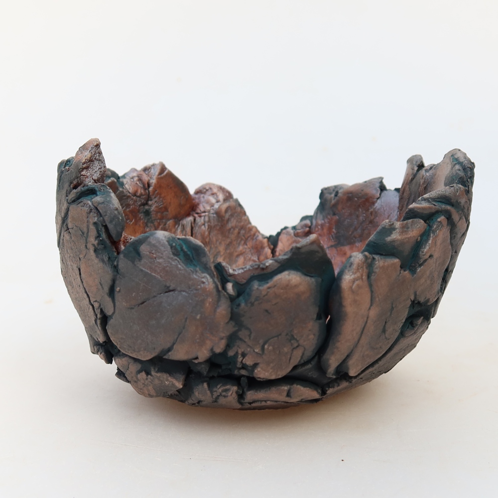 Ceramiczna skorupa  11 x 11 x 7 cm, kolor zielony