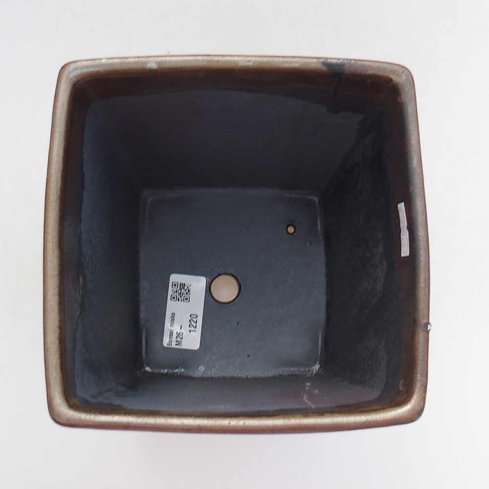 Ceramiczna miska do bonsai 15 x 15 x 19 cm, brązowa