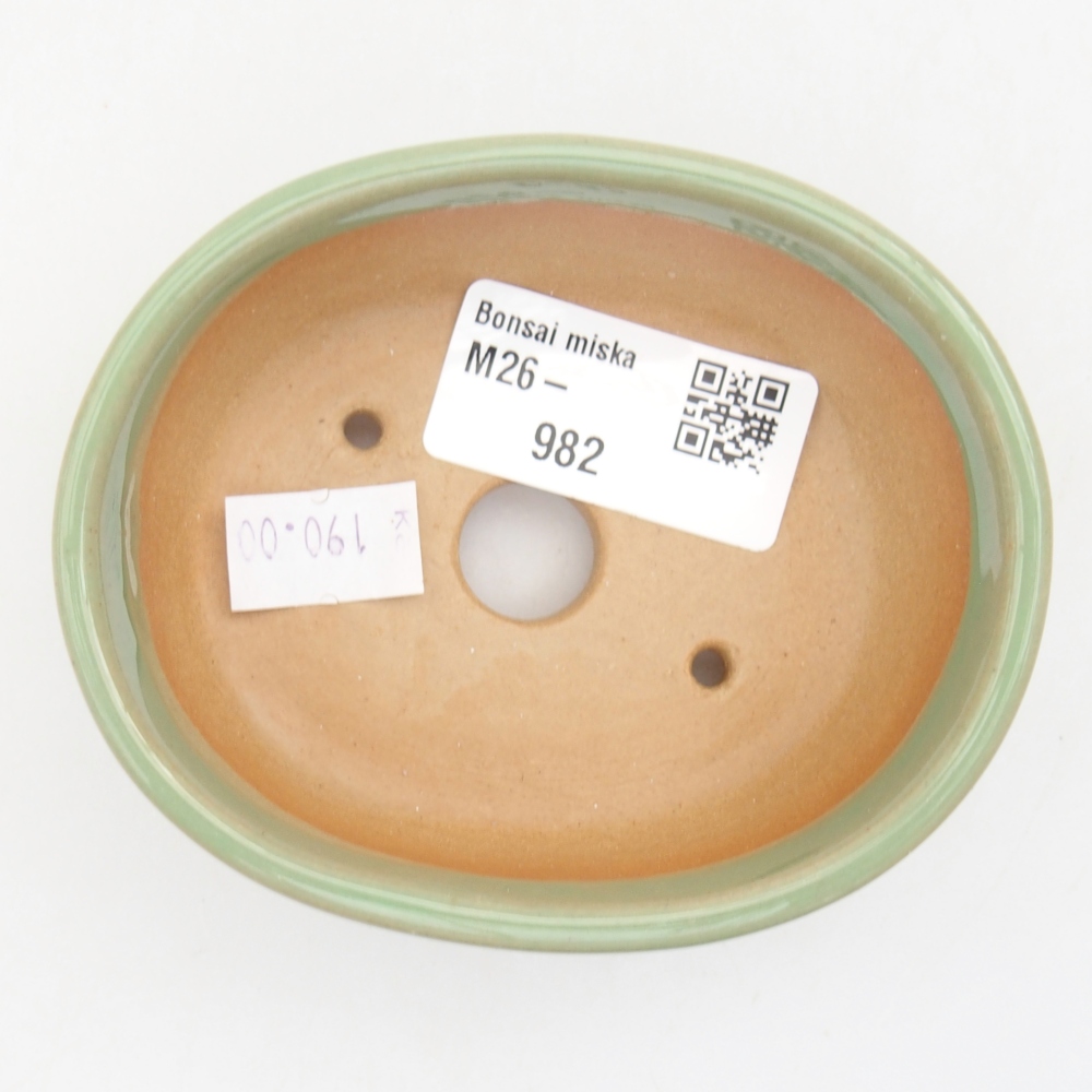Ceramiczna miska na bonsai 9 x 7,5 x 3,5 cm, zielona
