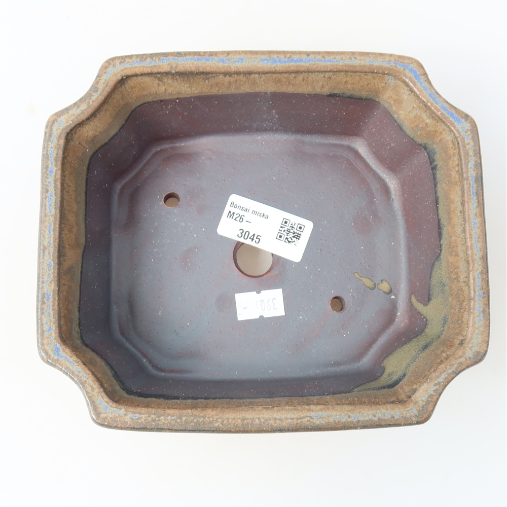 Ceramiczna miska do bonsai 18 x 15,5 x 6 cm, kolor brązowy