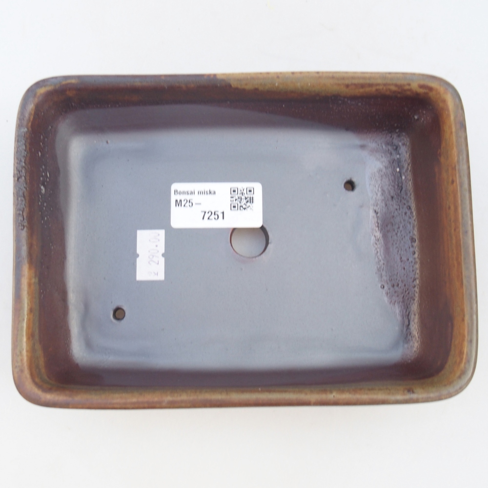 Ceramiczna miska do bonsai 18,5 x 13,5 x 3,5 cm, brązowa