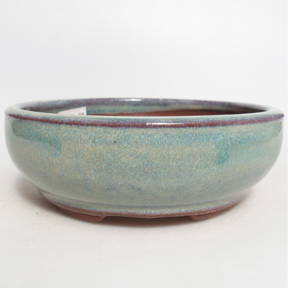Ceramiczna miska do bonsai 14,5 x 14,5 x 5 cm, zielona