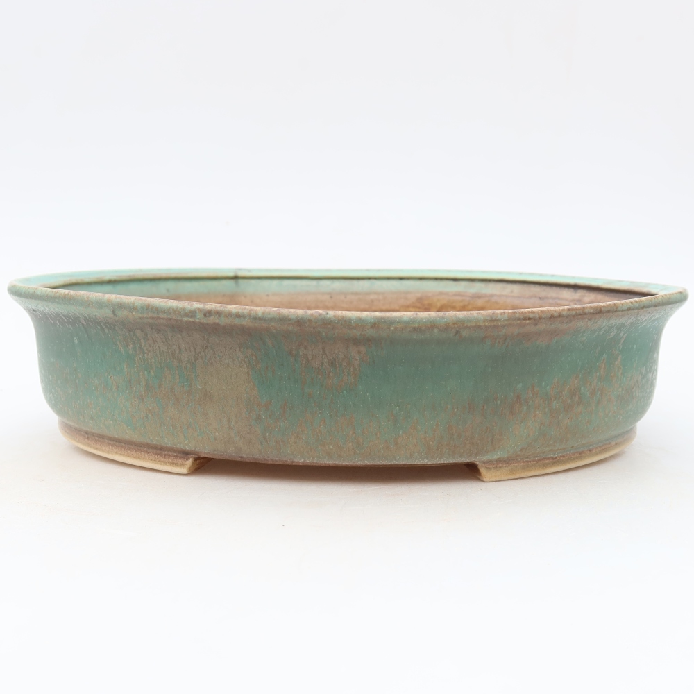 Ceramiczna miska do bonsai 27 x 24 x 5,5 cm, kolor zielony