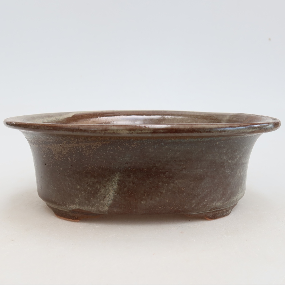 Ceramiczna miska do bonsai 19,5 x 15,5 x 6,5 cm, kolor brązowy