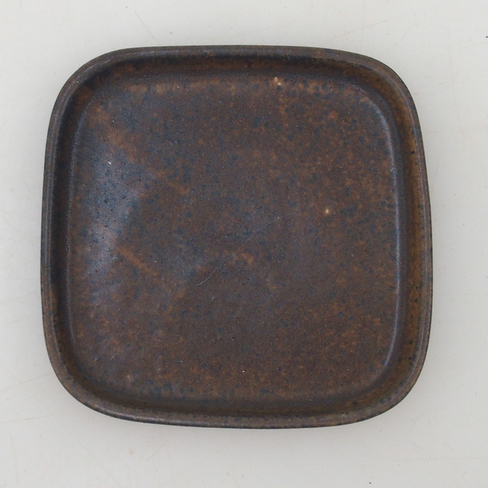 Bonsai bowl kwadratowy 9 x 9 x 1 cm - brązowy