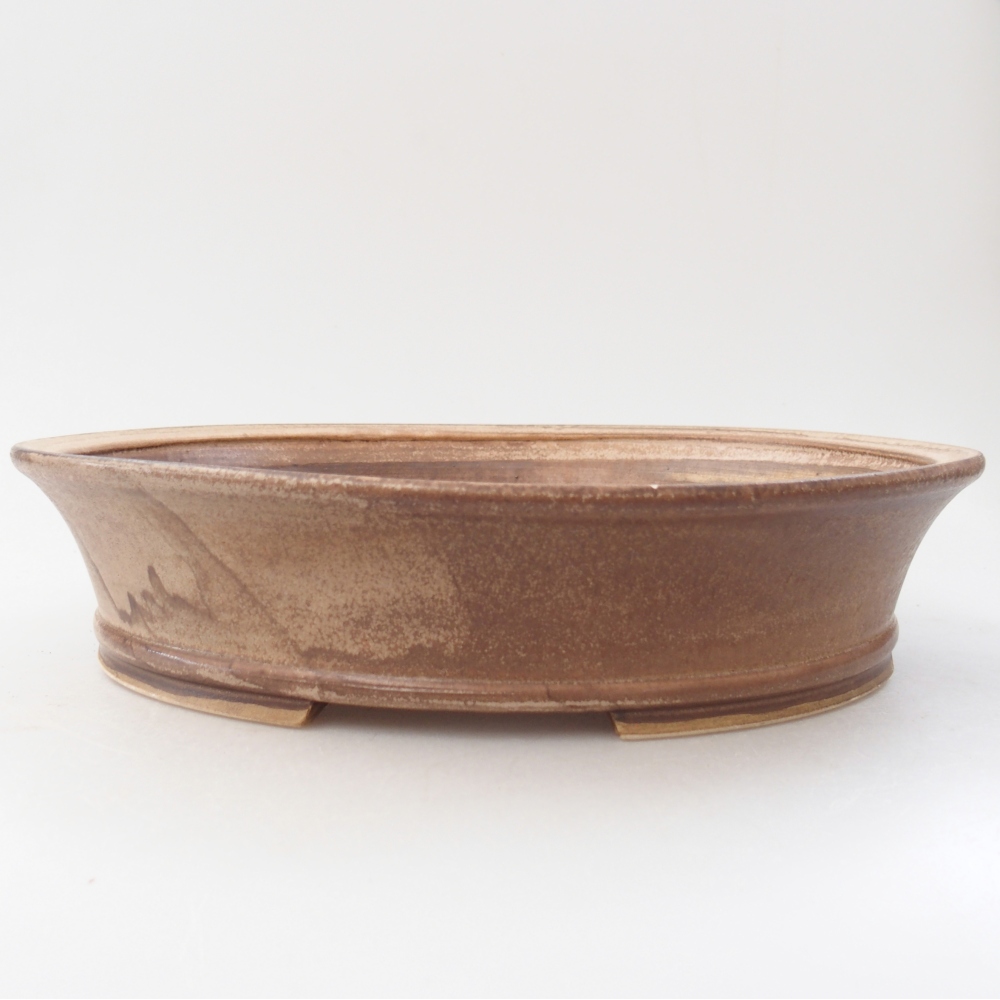 Ceramiczna miska na bonsai 27 x 24 x 6 cm, kolor beżowy