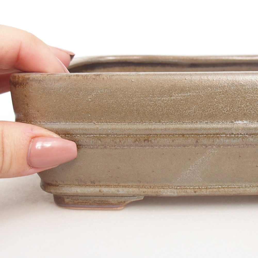 Ceramiczna miska na bonsai 16,5 x 12 x 5,5 cm, niebiesko-szara