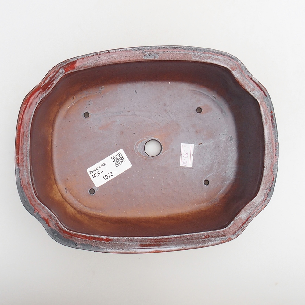 Ceramiczna miska do bonsai 22 x 16,5 x 7 cm, kolor czerwony
