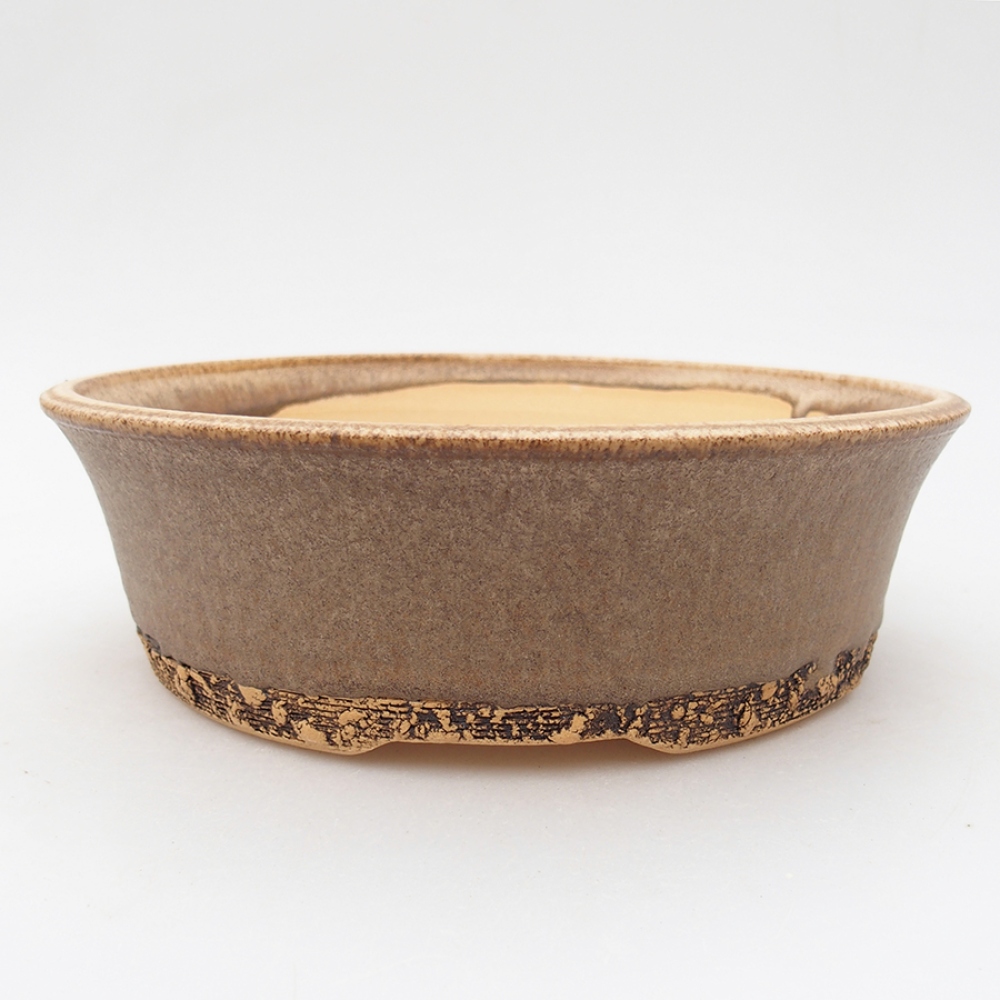 Ceramiczna miska bonsai 20 x 20 x 6 cm, kolor brązowy