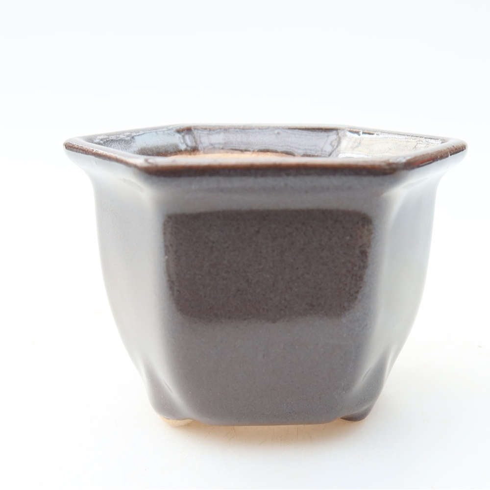 Ceramiczna miseczka do bonsai o wymiarach 7 x 6,5 x 5 cm, kolor szary