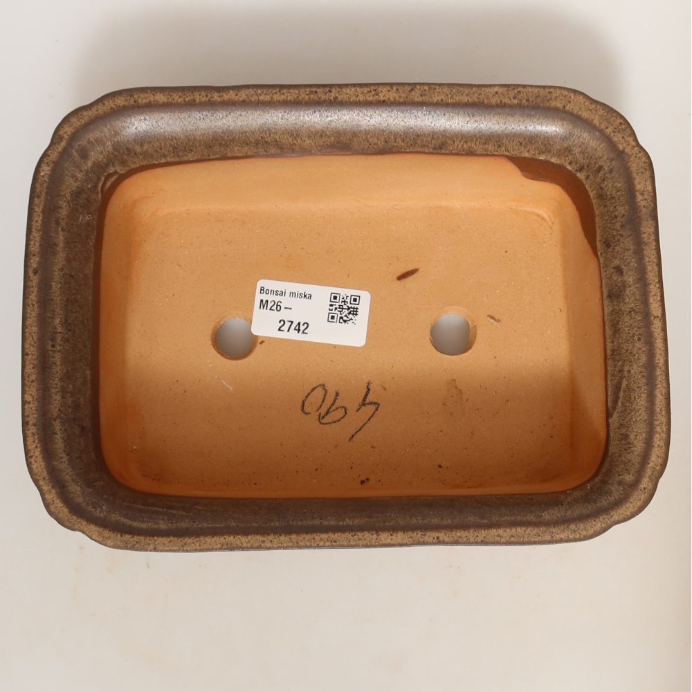 Miska ceramiczna  20 x 15,5 x 5,5 cm, kolor brązowy