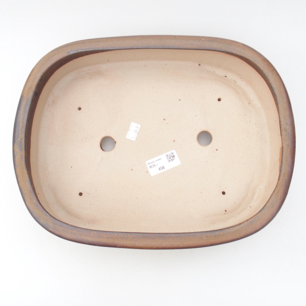 Ceramiczna miska na bonsai 32 x 25 x 7,5 cm, brązowa