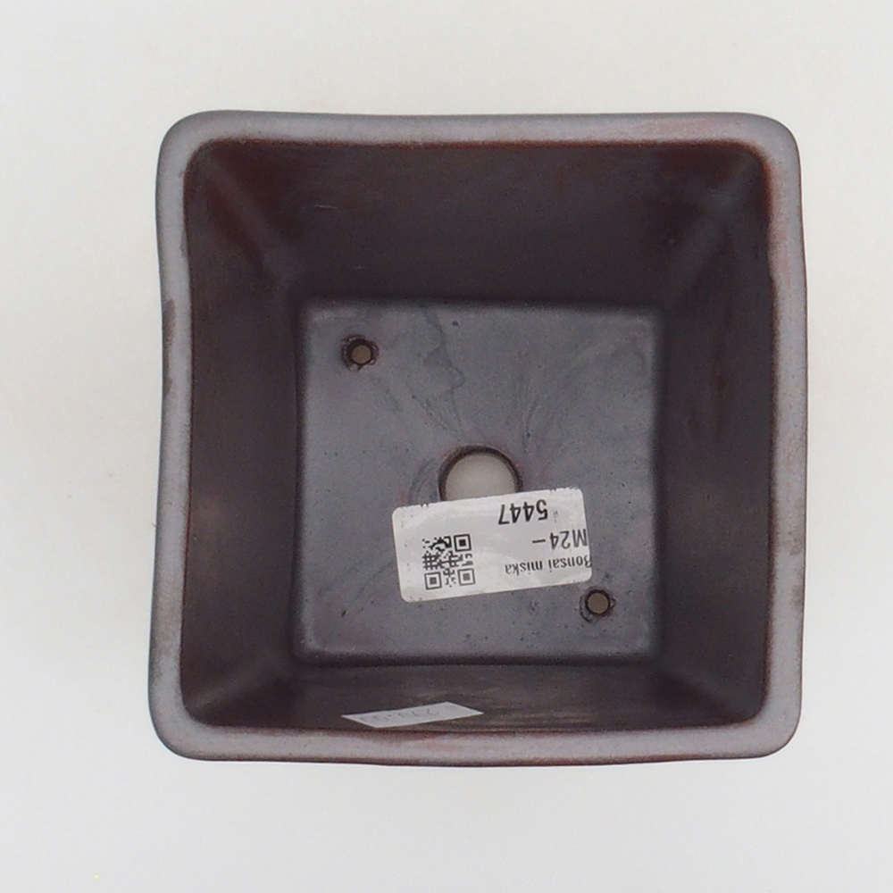 Ceramiczna miska bonsai 10,5 x 10,5 x 10,5 cm, kolor metaliczny