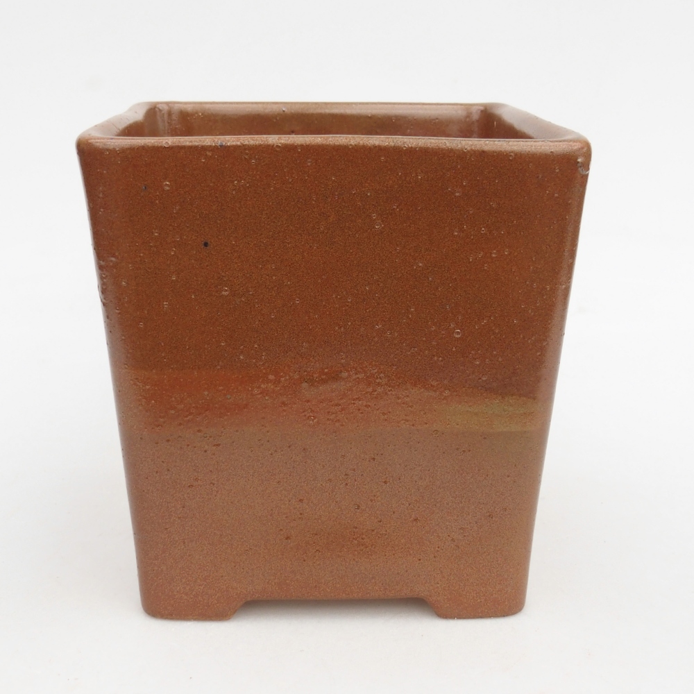 Ceramiczna miska do bonsai 13 x 13 x 13,5 cm, brązowa