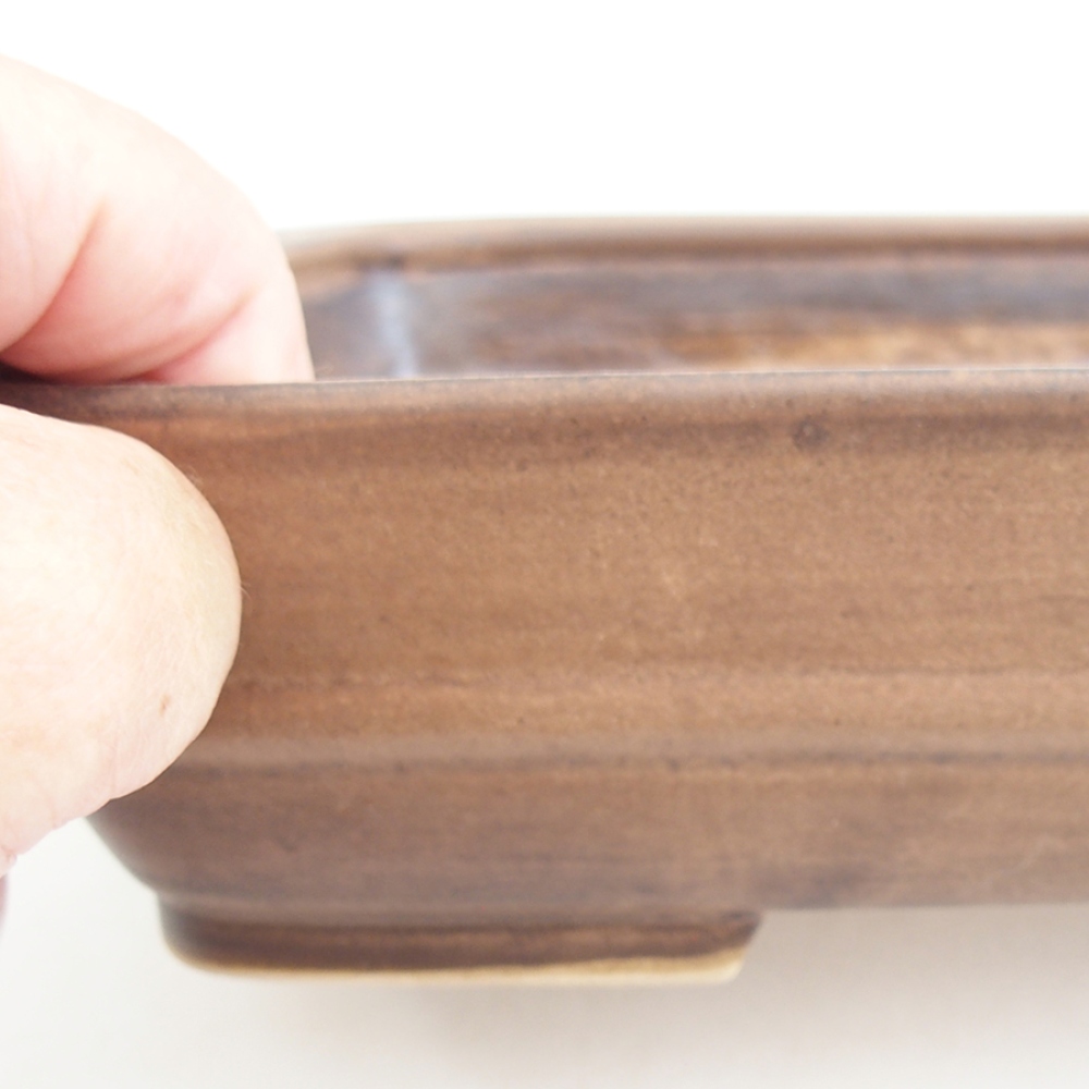 Ceramiczna miska do bonsai 21,5 x 17,5 x 5,5 cm, brązowa